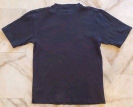 Pendleton Men&#39;s Ribbed Cotton T-Shirt Size Small Black USA Made RN# 29685 - £15.66 GBP