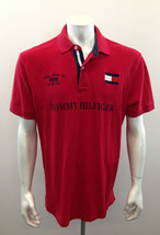   Tommy Hilfiger Men&#39;s Large Red Spell Out  Yacht Club Polo Shirt  - $14.84