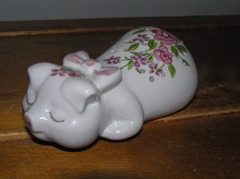 Vintage Ceramarte Made in Brazil for Avon Cute Floral Painted Porcelain Pig Air  - £6.86 GBP