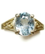 sz 5.75 Sterling Silver 925 Blue Topaz Ring Vintage - £74.25 GBP