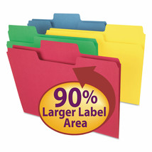 Smead SuperTab Colored File Folders 1/3 Cut Letter Assorted 100/Box 11987 - £62.75 GBP