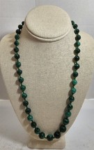 Vintage Gorgeous 24&quot; Malachite Necklace Costume Jewelry in Gift Box - £22.45 GBP