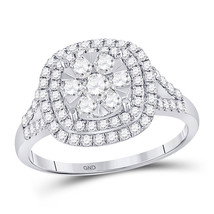 14kt White Gold Womens Round Diamond Right-Hand Cluster Ring 1 Cttw - £1,172.98 GBP