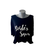 Women&#39;s Black Oversized Bride&#39;s Squad Boohoo Crop Top Size US 14 - $129.84 MXN