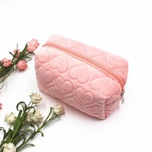 Ins Soft Plush Cosmetic Bags Large Capacity Heart Pillow Makeup Case Lipstick Ey - £45.27 GBP