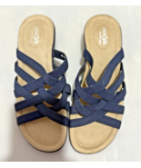 East 5th Women Navy Elastic Crisscross Comfort Wedge Sandals Size 8 - €18,70 EUR