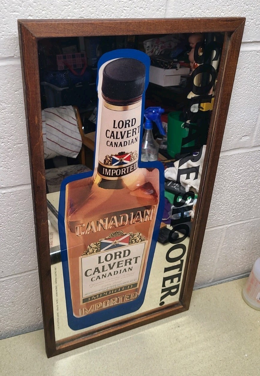 SQUARE SHOOTER LORD CALVERT CANADIAN ALCOHOL FRAMED MIRROR WALL ART ADVERTISMENT Item image 4