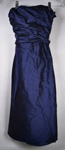 JIM HJELM Occasions Blue Silk Dress 6 USA Bridesmaids Prom Gown - £54.60 GBP