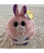 NEW Ty Beanie Ballz Carnation 5” Pink Bunny Ball Plush Retired 2014 - $11.48 CAD