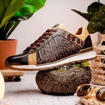 Portici Genuine Crocodile and Lizard Fashion Sneaker Orix / Brown image 10