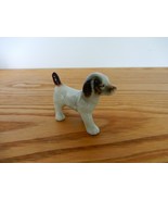 Cute vintage white black &amp; brown ceramic dog figurine - $12.00