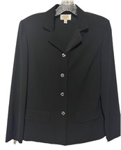 Talbots Rich Black Lightweight Jacket Blazer Lined Career Casual Size 6P - $23.73