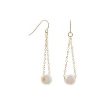 14 Karat Gold French Wire Earrings with Floating Cultured Freshwater Pearl - $180.00