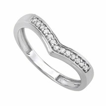 0.15Ct Moissanite Diamond Cuverd Wedding Anniversary Band Sterling Silver V-Day - £52.89 GBP