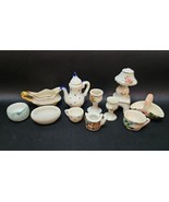 Vintage Lot of 11 Porcelain Doll House Miniatures Japan Coffee Pot Dishe... - $28.50