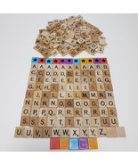 215 Genuine Scrabble Tiles Wooden Letters + Stars &amp; Blanks Crafts Replac... - £8.53 GBP