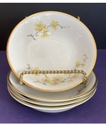 (4) W160 Johann Haviland Fruit Dessert Sauce Bowls Yellow Flowers Brown ... - $29.91