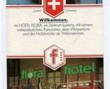 Hotel Flora DieCut Brochure Lucerne Switzerland Best Western Utell Inter... - $15.84