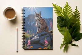 Unique Floral Bob Cat on Rock Wildlife Design Spiral Notebook - Ideal Gi... - €14,66 EUR