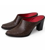 Women's Donald Pliner Western Mules 7.5 Embossed Slip On Shoes  - $45.00