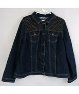 CJ Banks Women&#39;s Beaded Denim Jean Jacket Size XL - $19.79