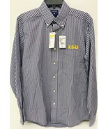 LSU Tigers Long Sleeve Button-up Purple White Checkered Small Men&#39;s Antiqua - £39.56 GBP