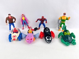 Vtg 1995 McDonalds 8 Marvel Spiderman  4&quot; Figures + Vehicles Toy Lot MINT 22 pic - £37.97 GBP