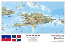 Haiti &amp; The Dominican Republic Laminated Wall Map (MSH) - £152.69 GBP