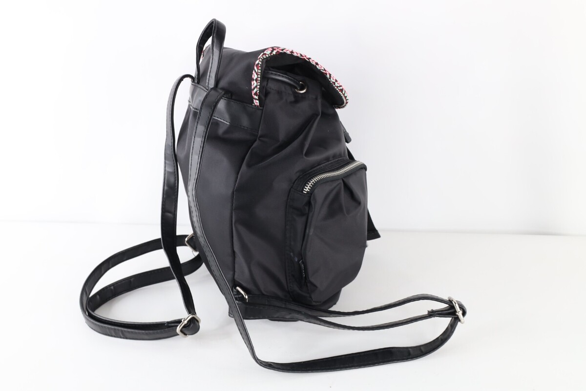 Vtg 90s Streetwear Southwestern Trim Multipocket Cinch Mini Rucksack Backpack Item image 7