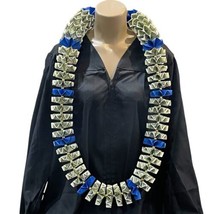 Graduation Money Lei $50 Crisp New Bills Folded Royal Blue W/gold Beads - $113.85