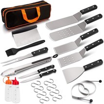 Griddle Grill Accessories 16Pcs, Metal Spatula Stainless Steel With Carr... - £39.53 GBP