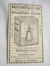 1896 Breakfast Cocoa Ad, Walter Baker &amp; Co, Dorchester, Mass. - £6.28 GBP