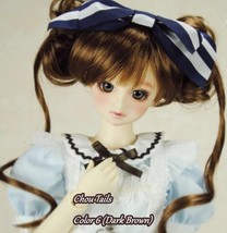 BJD 1/3 Volks Super Dollfie SD DD Chou Tails Wig W-1033D Color 6 Dark Brown - £36.07 GBP