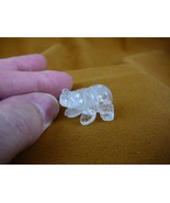 Y-BEA-543) 1&quot; clear Quartz crystal Bear walking gemstone FIGURINE cub ca... - $8.59
