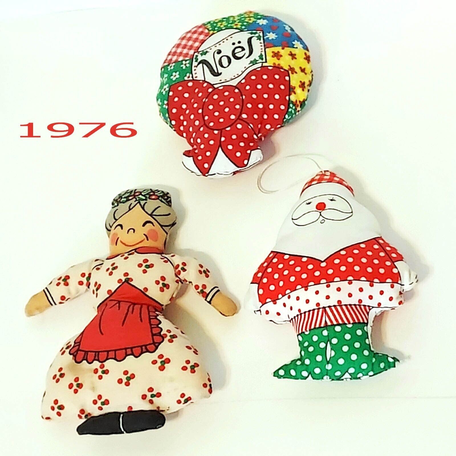 Primary image for Handmade Christmas Stuffed Ornaments 1976 Retro Child Friendly