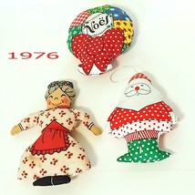 Handmade Christmas Stuffed Ornaments 1976 Retro Child Friendly - £22.81 GBP