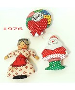 Handmade Christmas Stuffed Ornaments 1976 Retro Child Friendly - £22.81 GBP