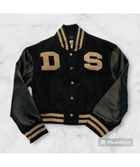 Womens DARKSHE Letterman Jacket Small NWT Black Faux Leather - $37.09 CAD