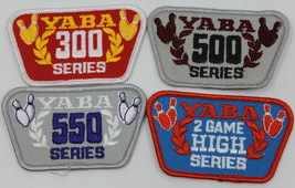 4x YABA Bowling Badge Patch 2 Game High 300 500 550 Series - £8.48 GBP