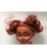 Fashion doll 5in large head huge eyes auburn hair closed mouth red lips AA - $169.87 MXN
