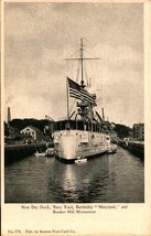 New Dry Dock,Navy Yard,Battleship&quot;Maryland,&quot;Bunker Hill Monument-Postcard-bk30 - £5.43 GBP