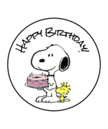 30 Snoopy Happy Birthday Stickers Envelope Seals Labels Tags Favors Stamps 1.5" - $7.99
