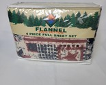 North Crest 4 Piece Full Flannel Sheet Set - Brand New - Vintage - 100% ... - $37.61