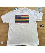 Vintage Shocking Gray Catalog LGBT Pride Flag Tee White T-Shirt Distress... - £78.21 GBP