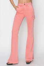 RISEN Full Size High Rise Side Slit Cargo Bootcut Jeans - $74.99