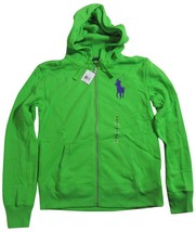 Polo Ralph Lauren Womens Full Zip Big Pony Hoodie Racing Green NWT - $68.99