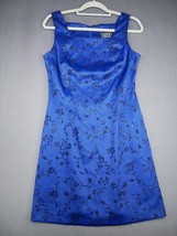 City Triangles Dress Womens Size 9-10 Blue Floral Sleeveless Embroidered... - $28.04