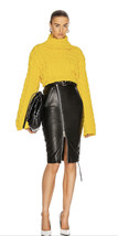 Balenciaga Leather Skirt Black  Zip / Lace Up! Sz 36IT $2300 - £711.43 GBP