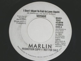 Marlin Don&#39;t Want To Fall In Love Again 45 Rpm Vinyl Record Marx Label Promo - £10.38 GBP