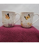 Lenox Butterfly Meadow Set Of (2) Mugs Coffee Tea Cups Tiger Swallowtail... - $22.80